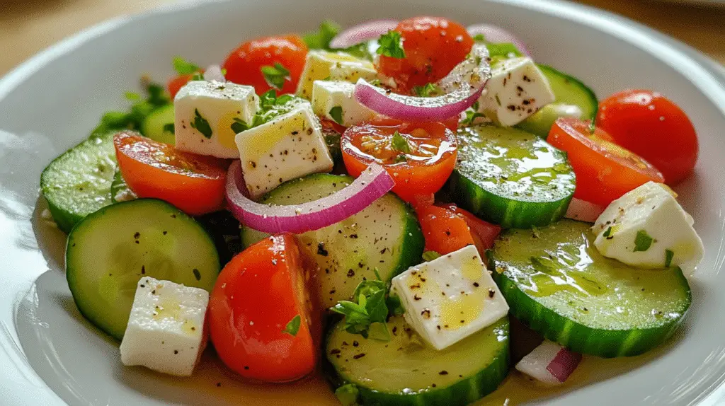 Cucumber Tomato Feta Salad 1 Cucumber Tomato Feta Salad