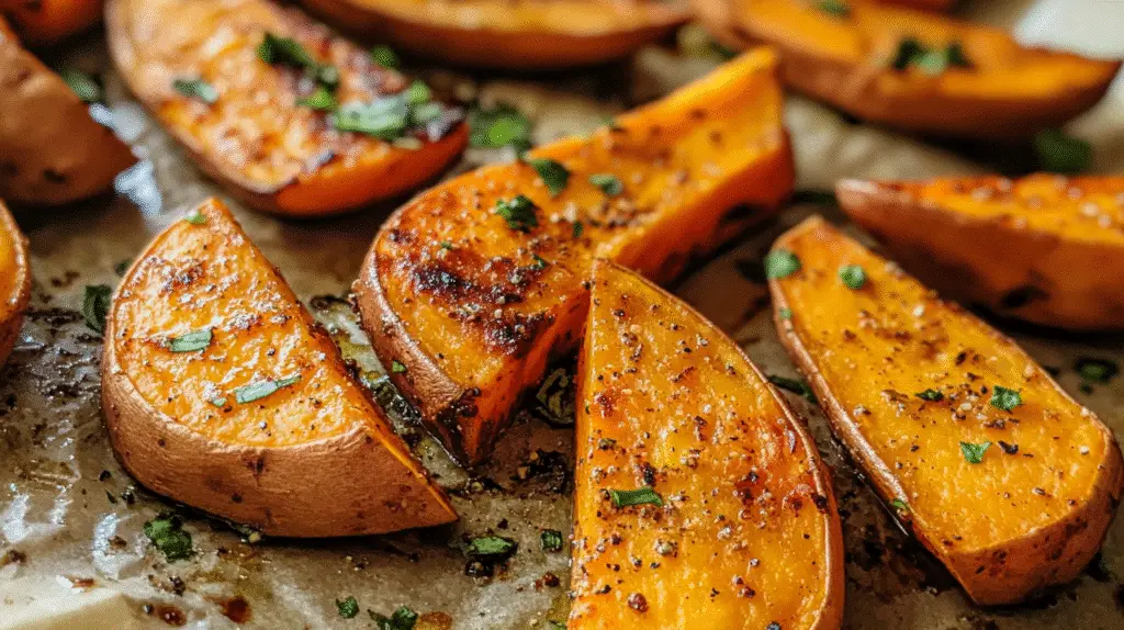 Hot Honey Roasted Sweet Potatoes 1 Hot Honey Roasted Sweet Potatoes