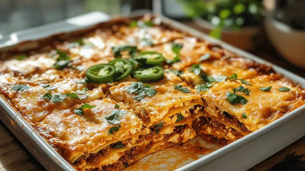 7 Irresistible Layers in This Epic Mexican Lasagna Breakfast Casserole