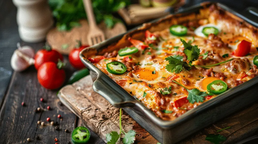 7 Irresistible Layers in This Epic Mexican Lasagna Breakfast Casserole