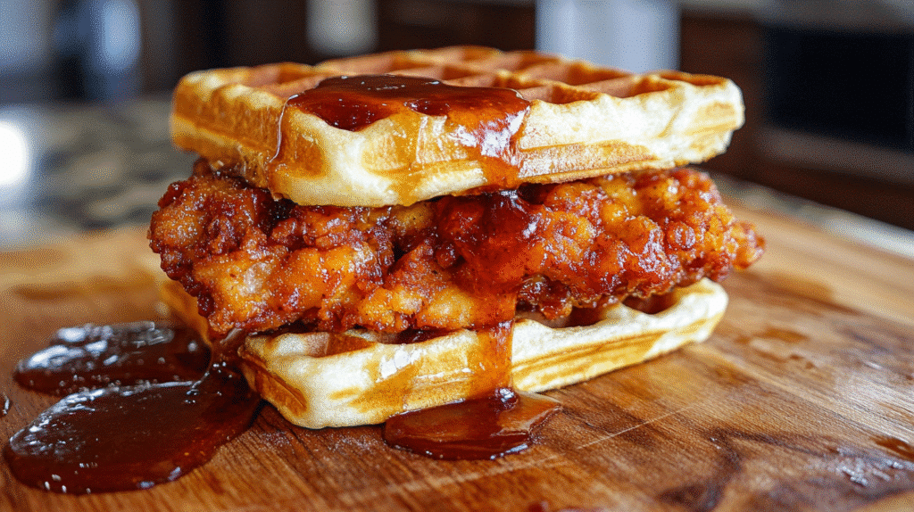 7 Deliciously Bold Reasons This Hot Honey Chicken And Waffle Sandwich Will Be Your New Favorite